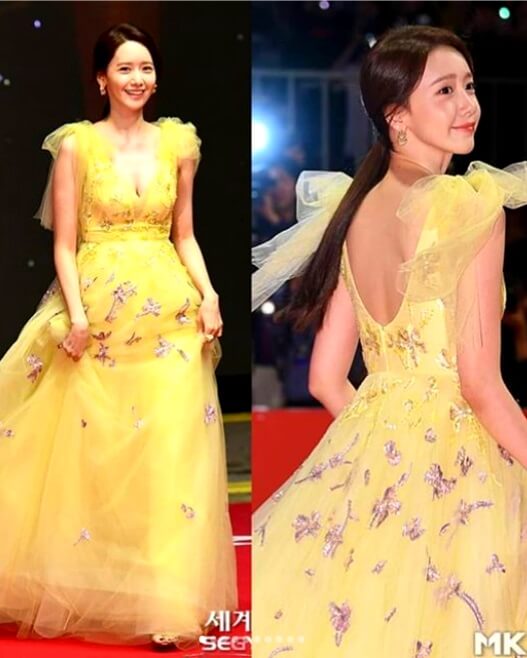 Busan International Film Festival BIFF 2019 - imyoona dressed in beautiful yellow dress