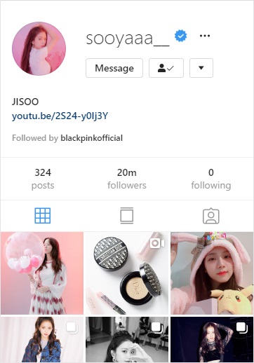 Jisoo 20 Million Followers