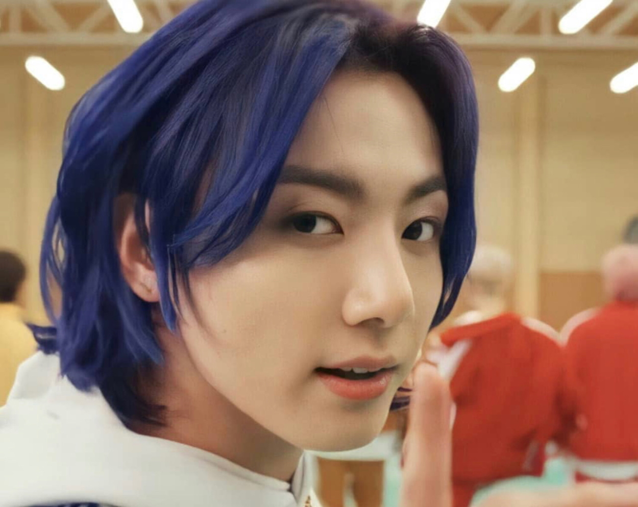BTS Jungkook's Blue Hair in "Butter" Music Video - wide 9